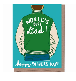 World's Best Dad Varsity Jacket Greeting Card