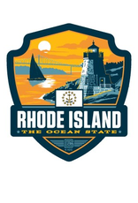 Rhode Island the Ocean State Emblem Sticker