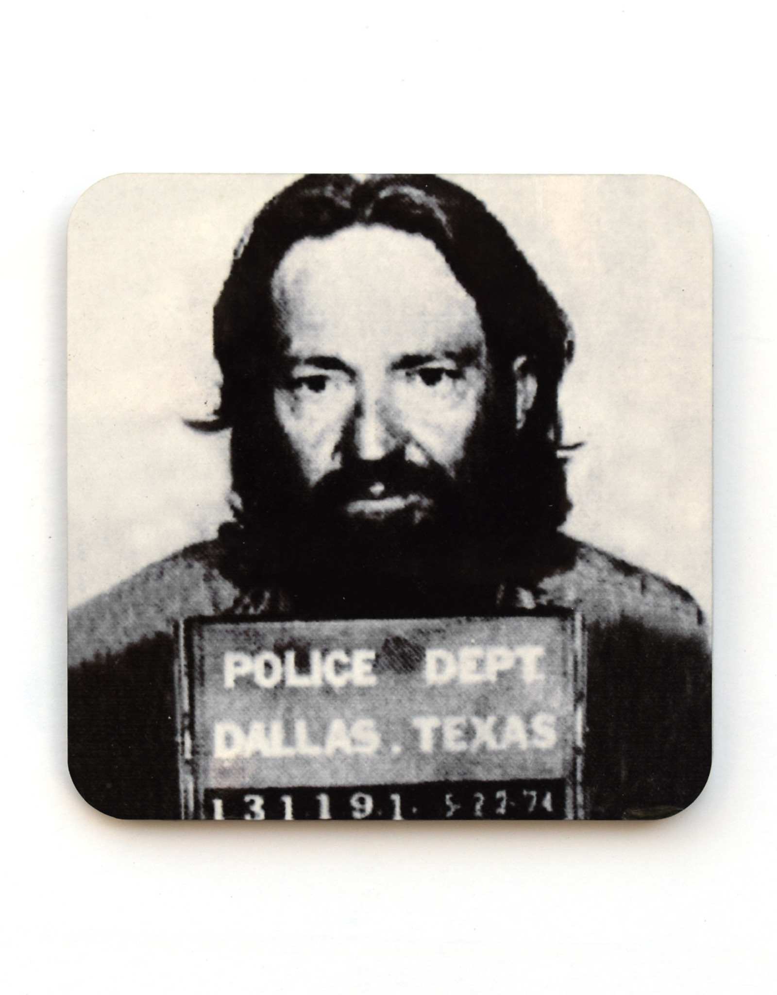 Willie Nelson Mug Shot Coaster