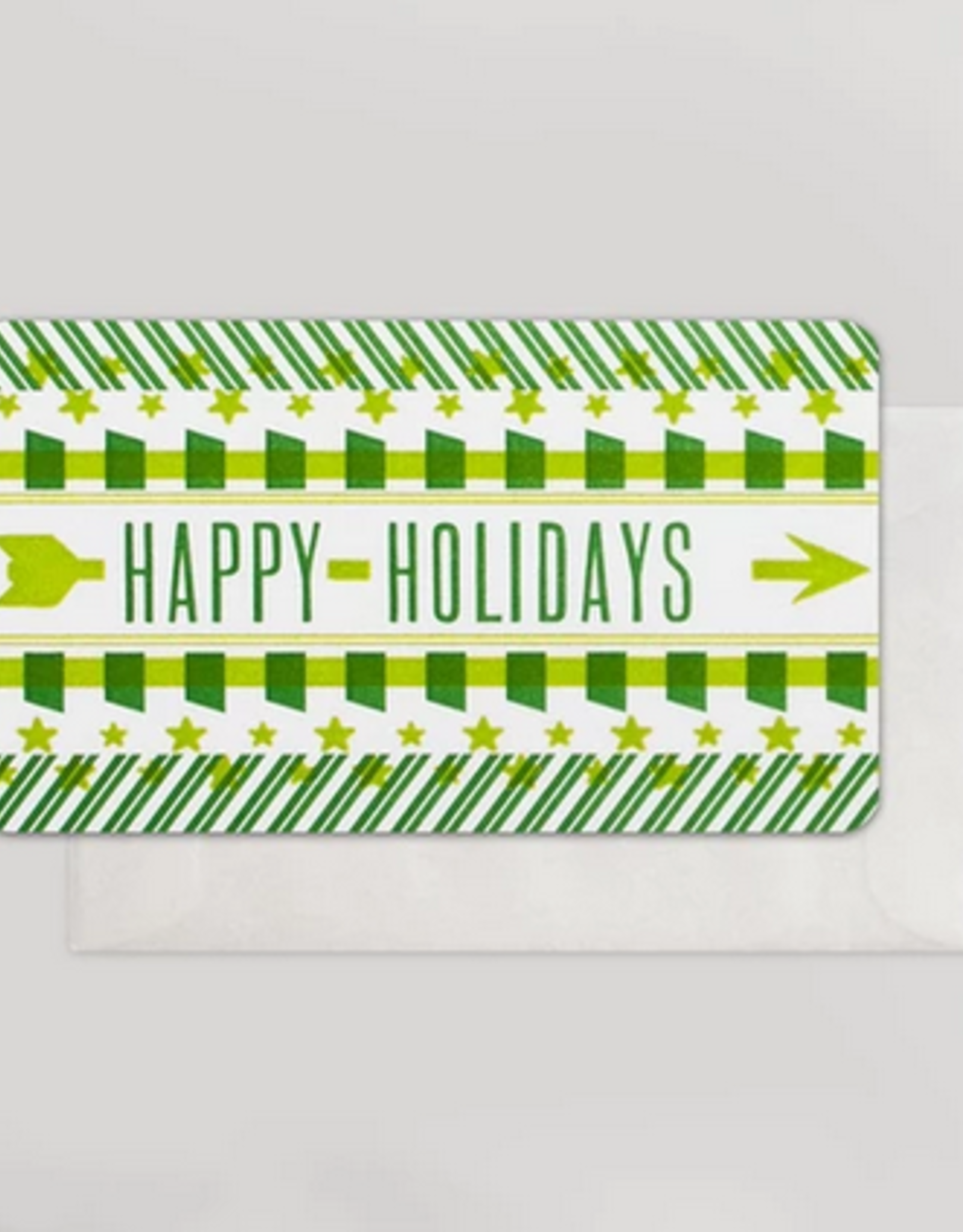 Happy Holidays Green Arrows Mini Card