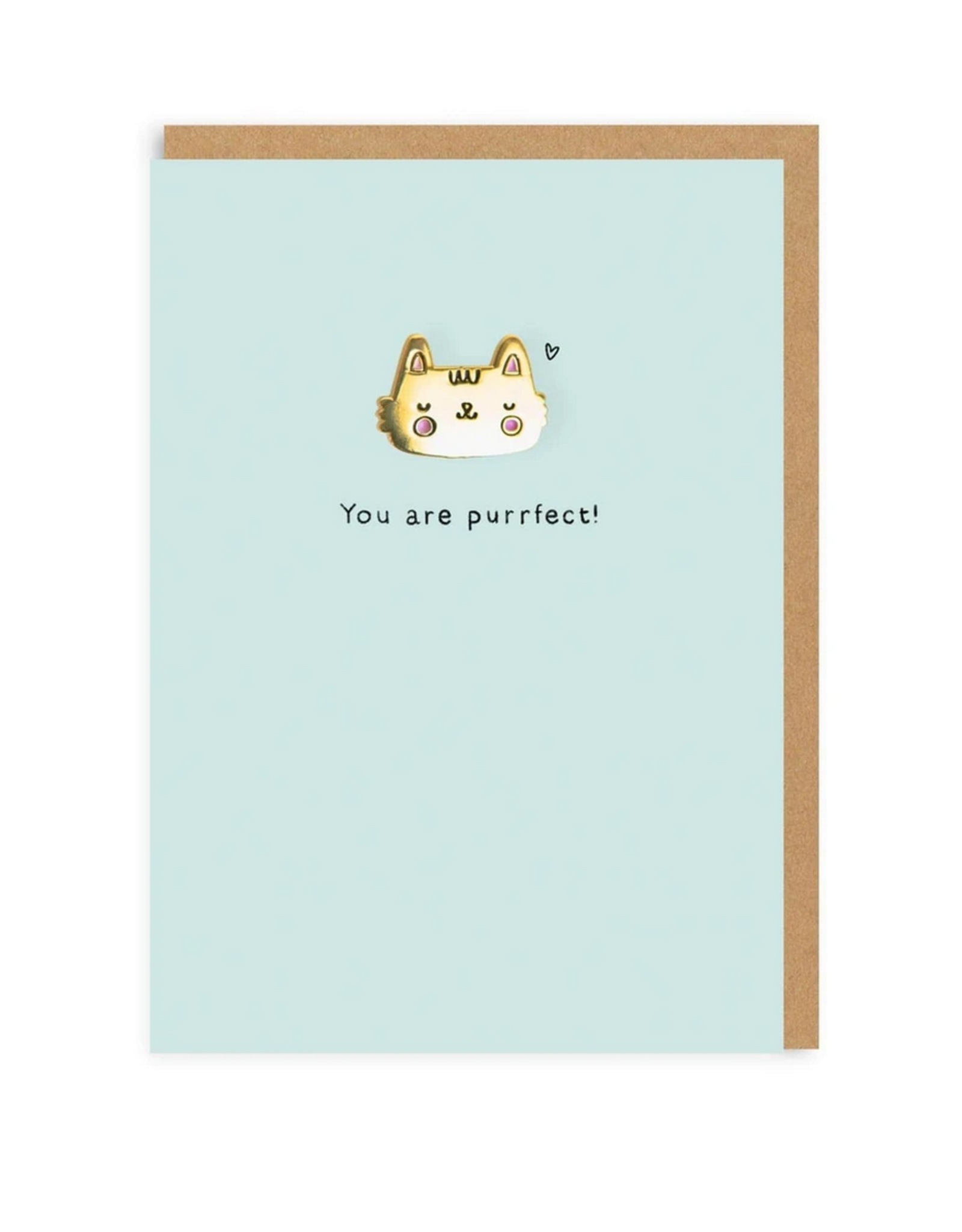 You Are Purrfect Cat Enamel Pin Greeting Card