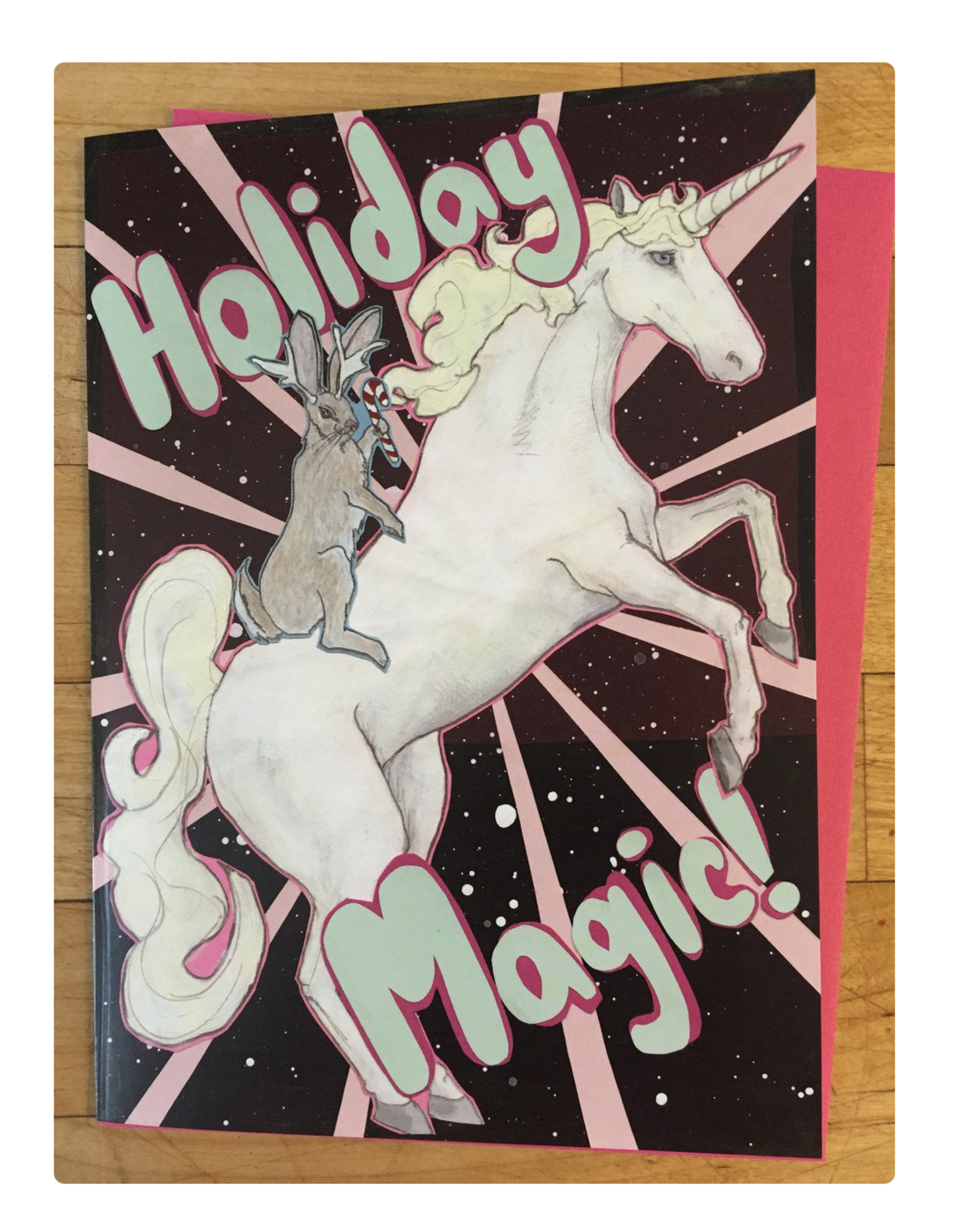 Holiday Magic Unicorn Greeting Card