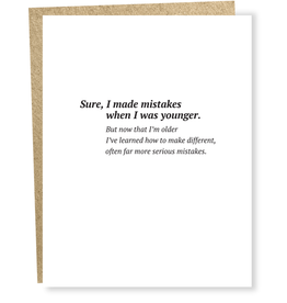 Serious Mistakes Greeting Card