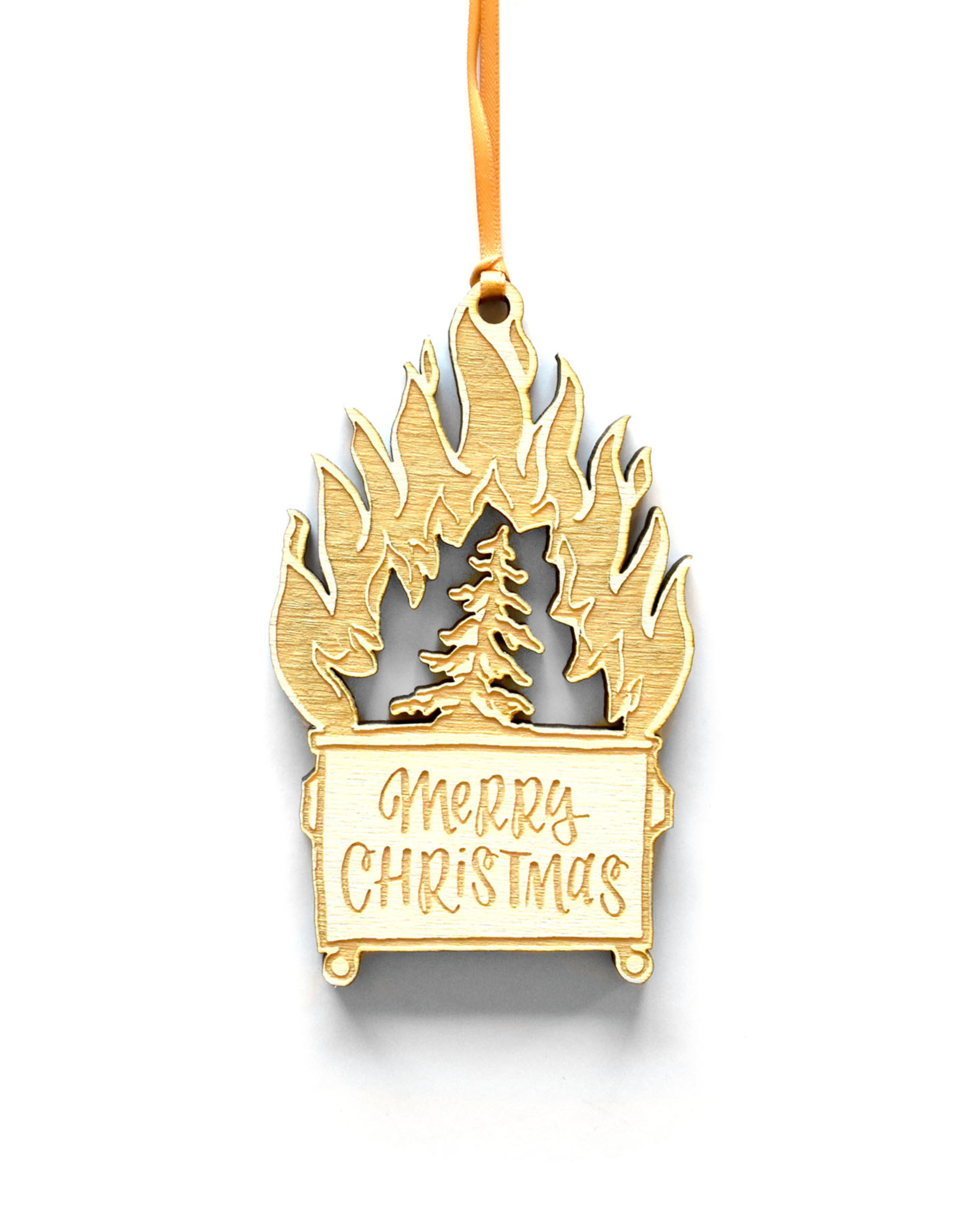 Merry Christmas Dumpster Fire Ornament