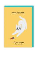 Happy Birthday, It's the Thought That Counts Cat Greeting Card