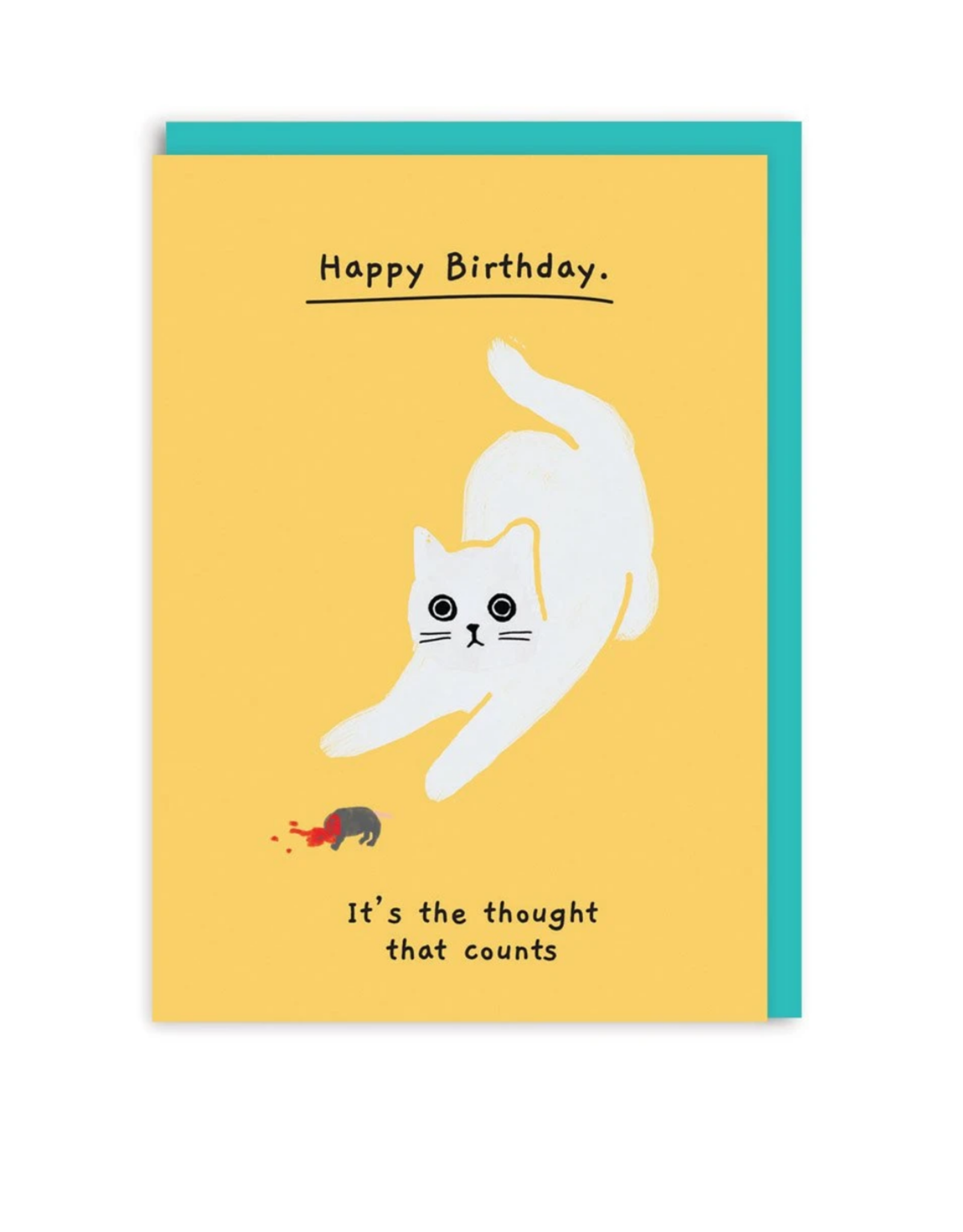 Happy Birthday, It's the Thought That Counts Cat Greeting Card