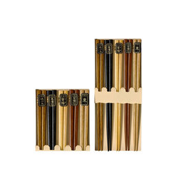 Assorted Wood Chopstick Set of 5