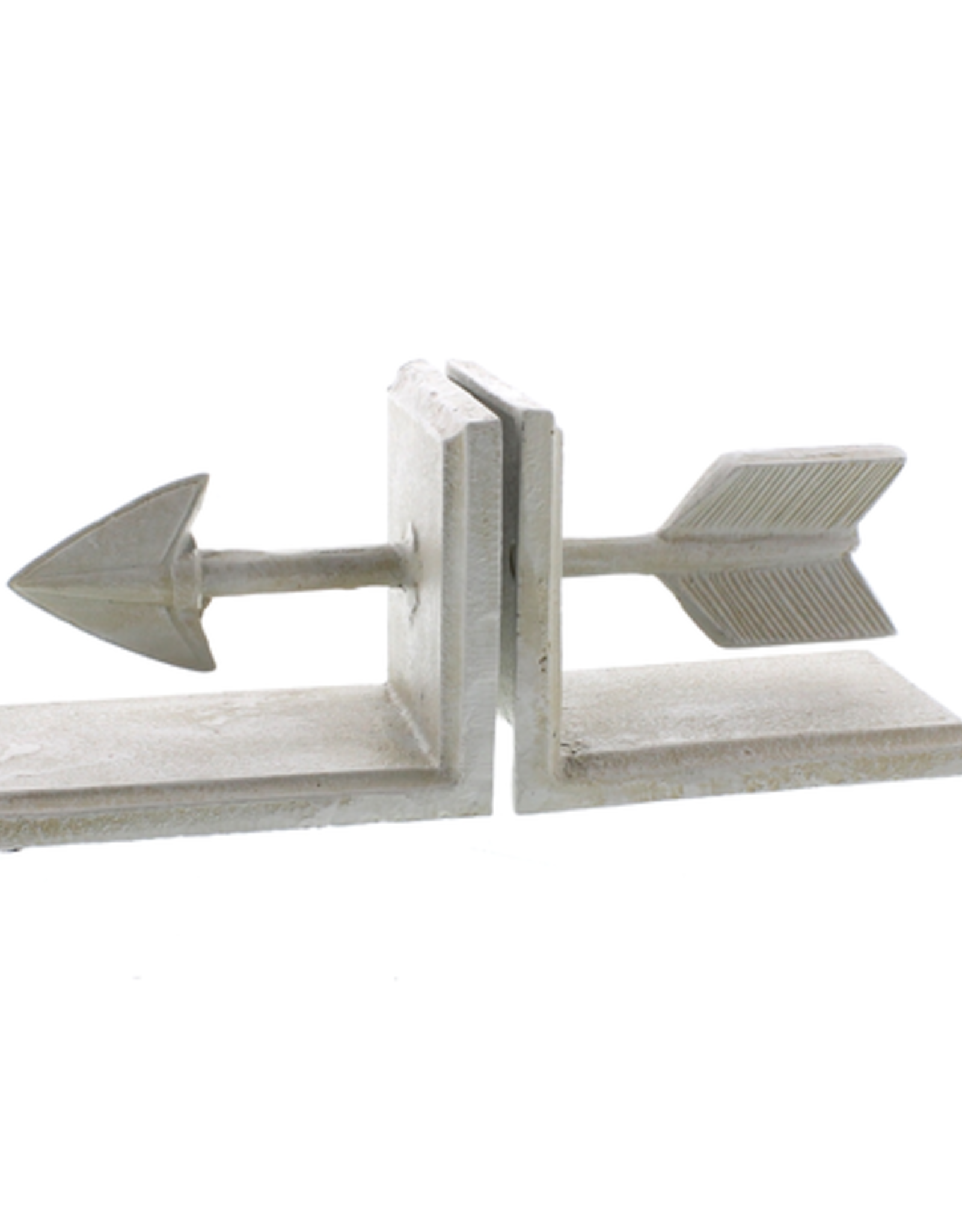 Arrow Cast Iron Bookends - Antique White (CURBSIDE PICKUP ONLY)