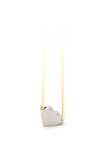 Crafts & Love Tiny Heart Necklace - Silver Heart, Gold Chain *