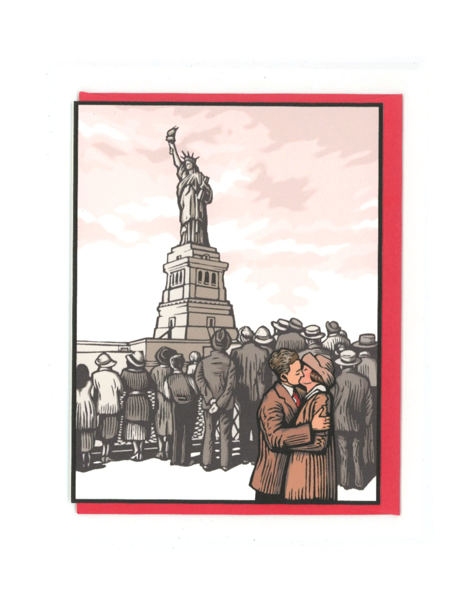 Statue of Liberty Kiss Greeting Card