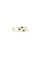 Tiny Black Stone Stacking Rings