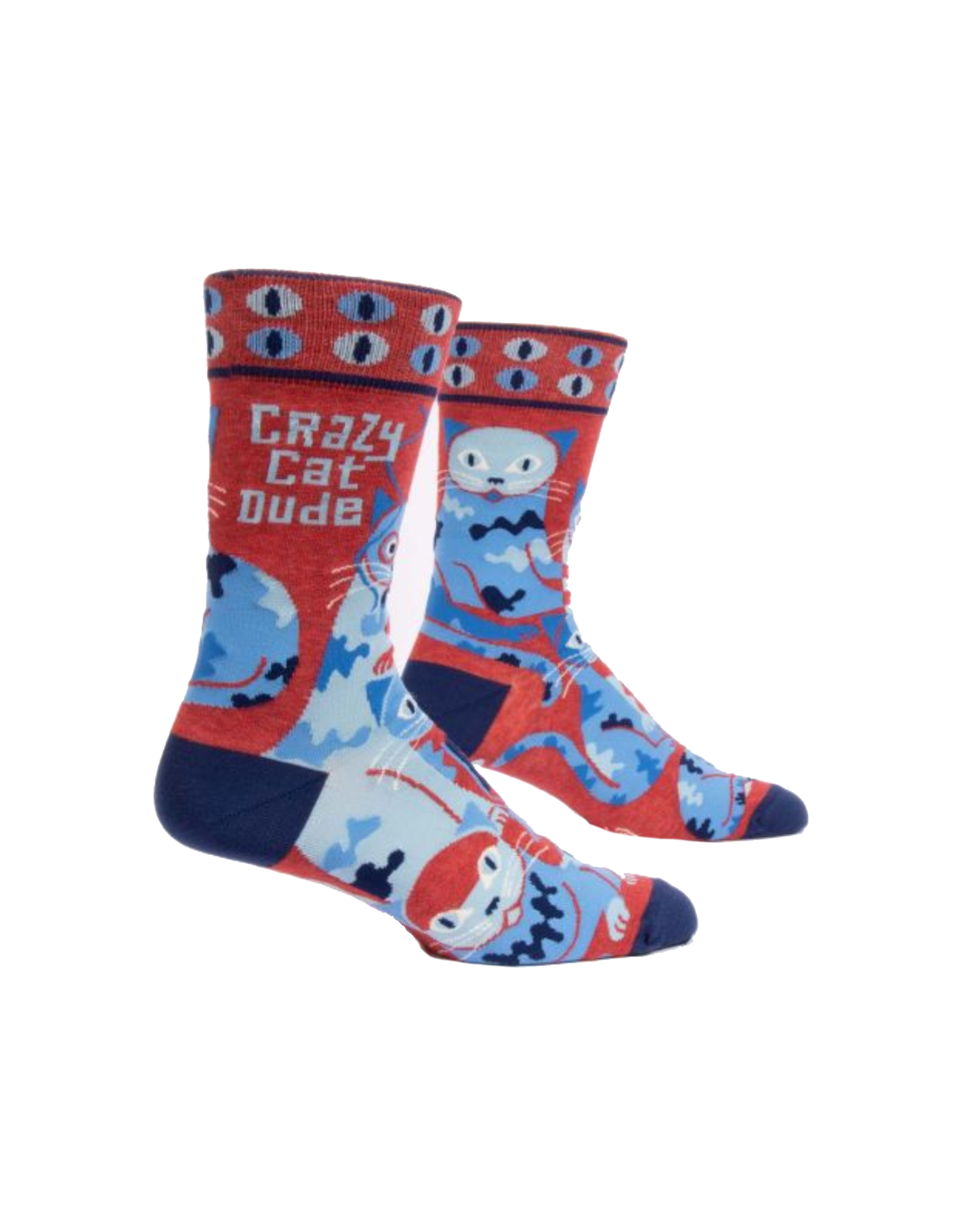 Crazy Cat Dude Men's Crew Socks