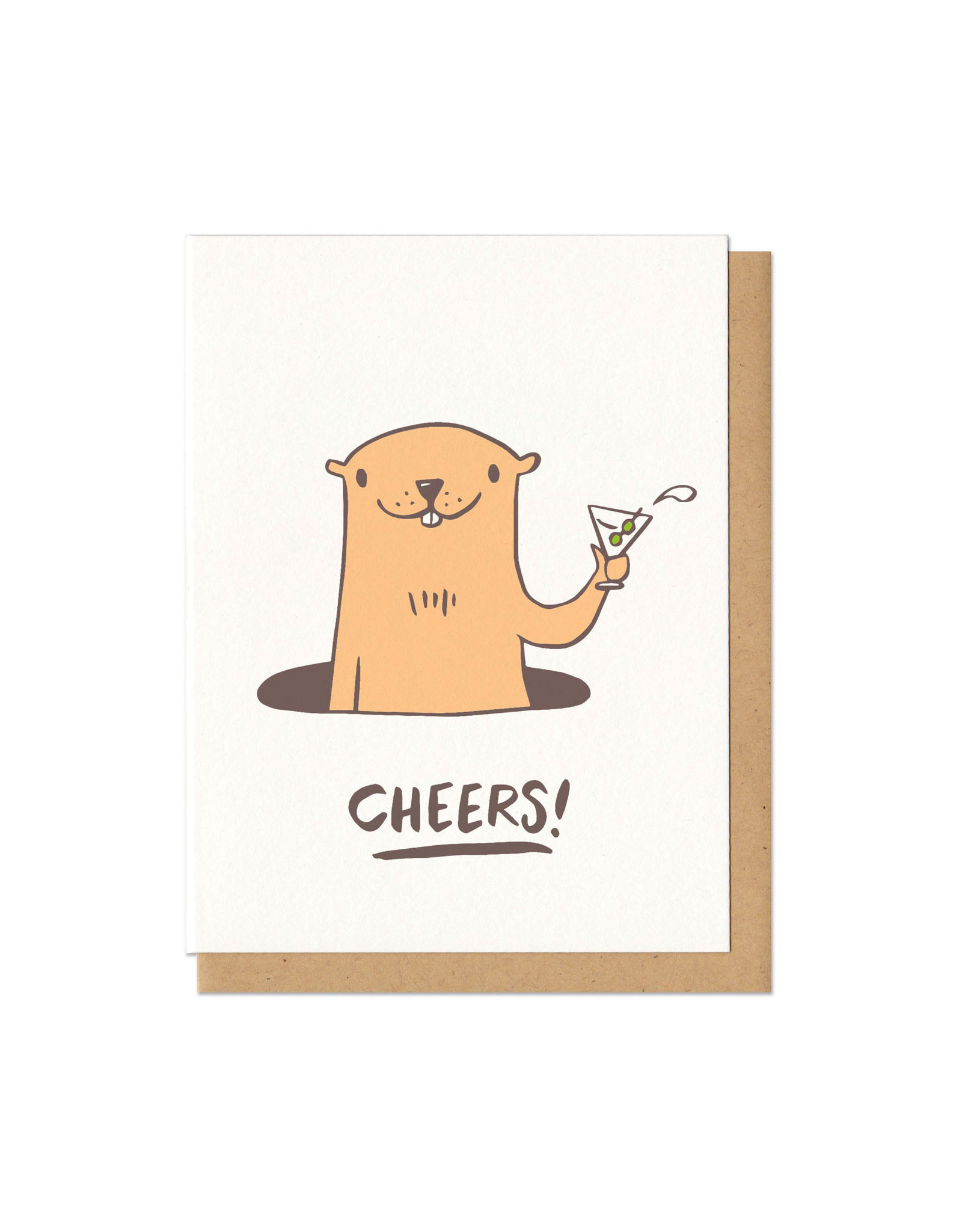 Cheers! Groundhog (Orange) Greeting Card