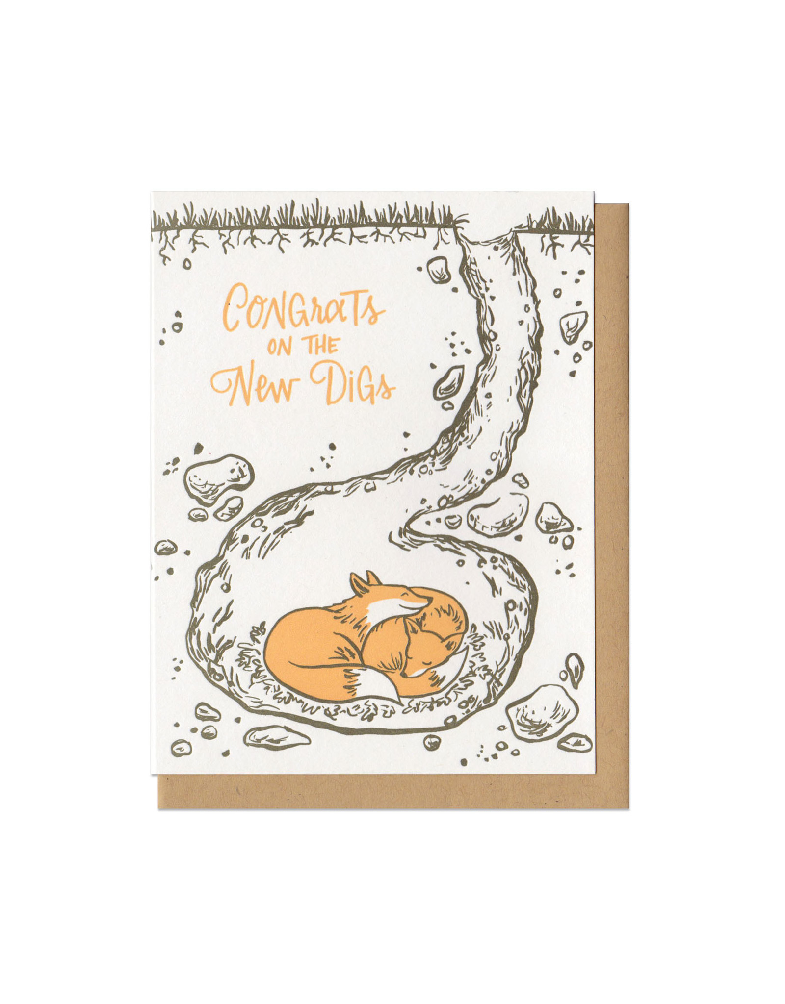 Congrats On The New Digs Foxes Greeting Card