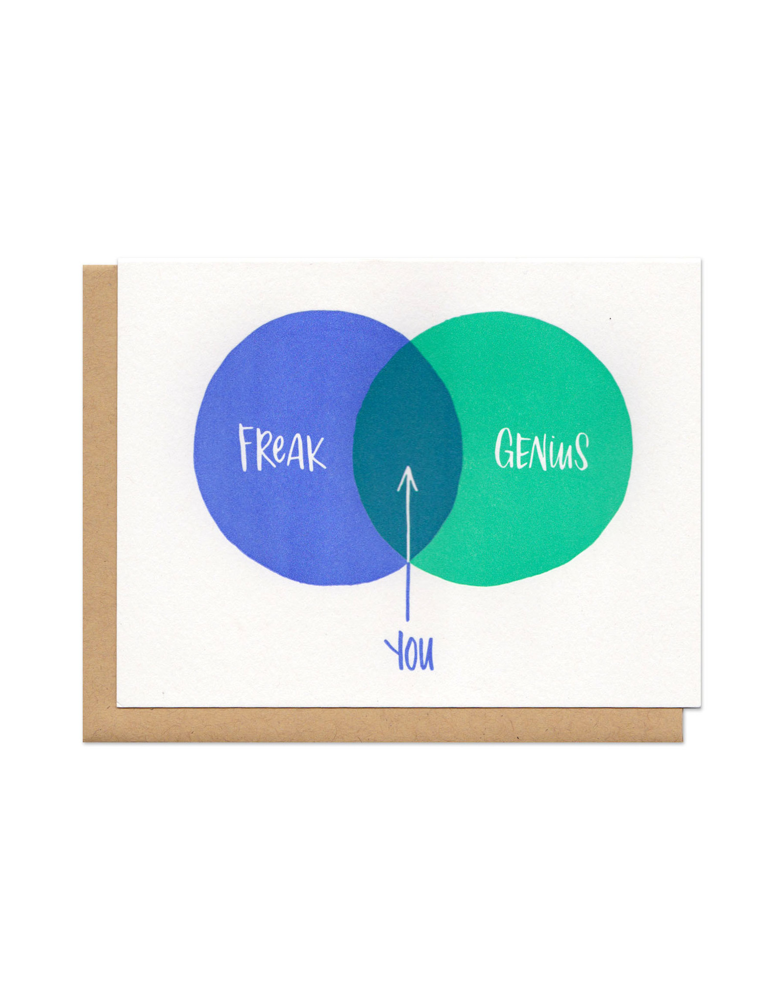 Freak + Genius = You Ven Diagram Greeting Card