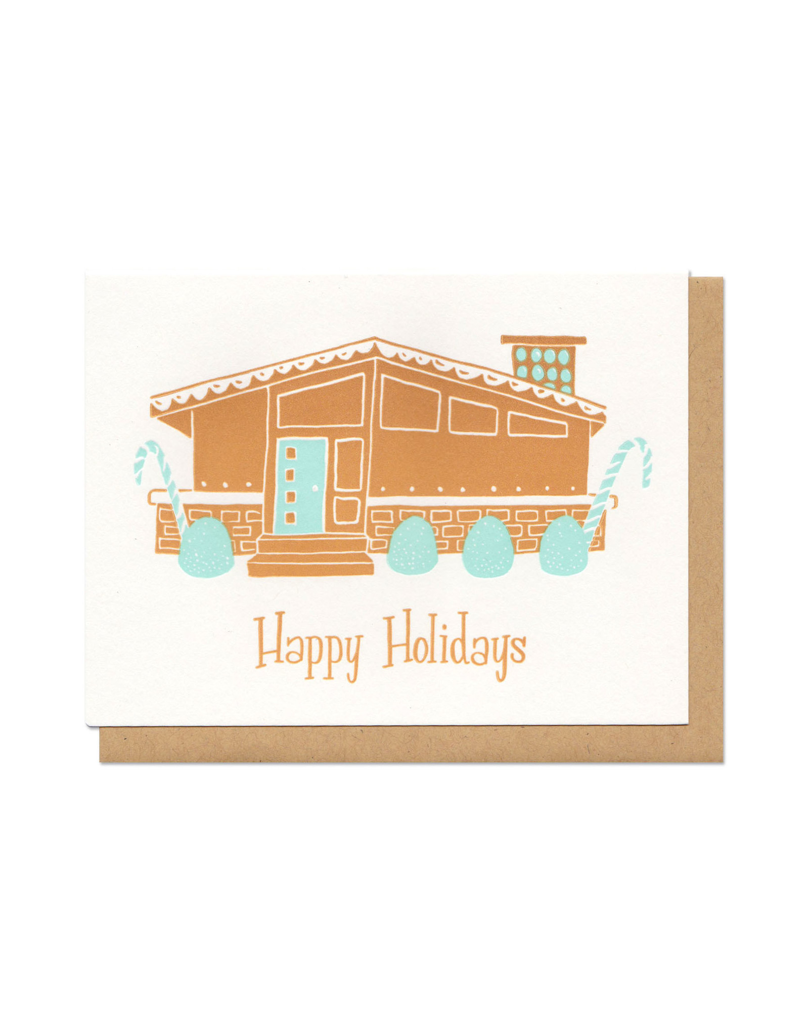 Gingerbread House “Happy Holidays” Greeting Card Boxed Set of 6