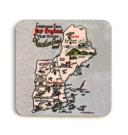 Greetings From New England Vacationland Coaster