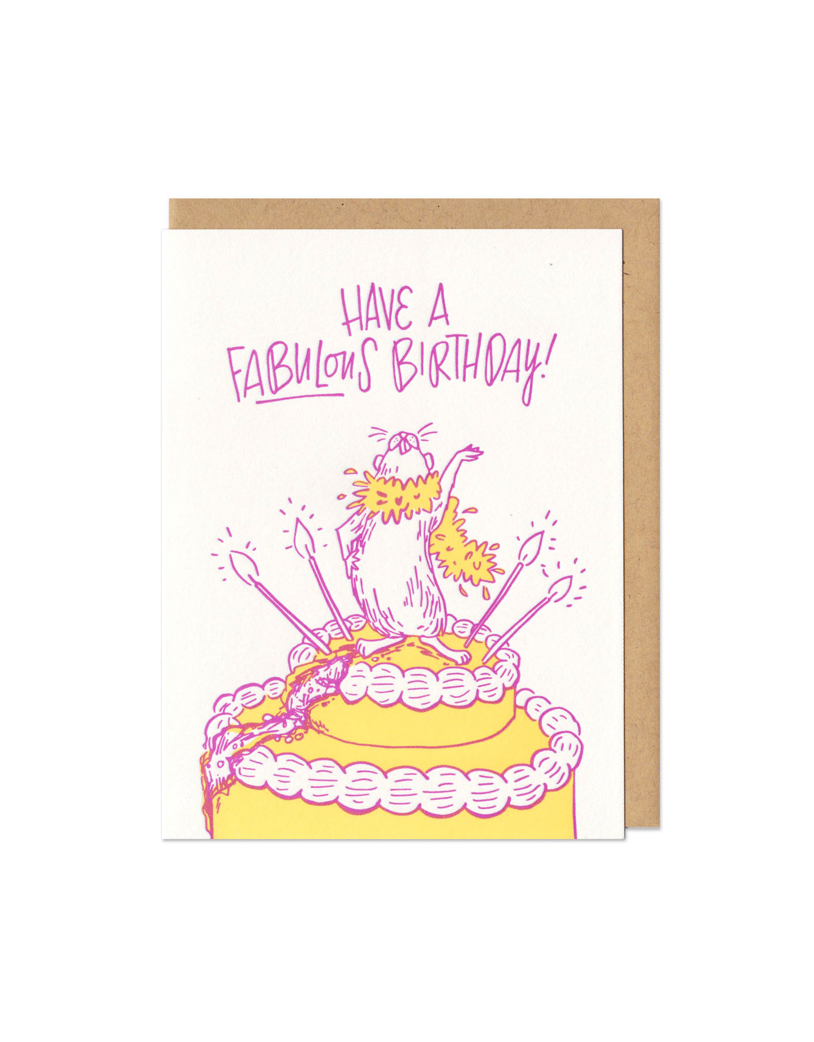 Have A Fabulous Birthday Hamster (Light) Greeting Card*