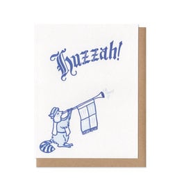 Huzzah Raccoon Greeting Card