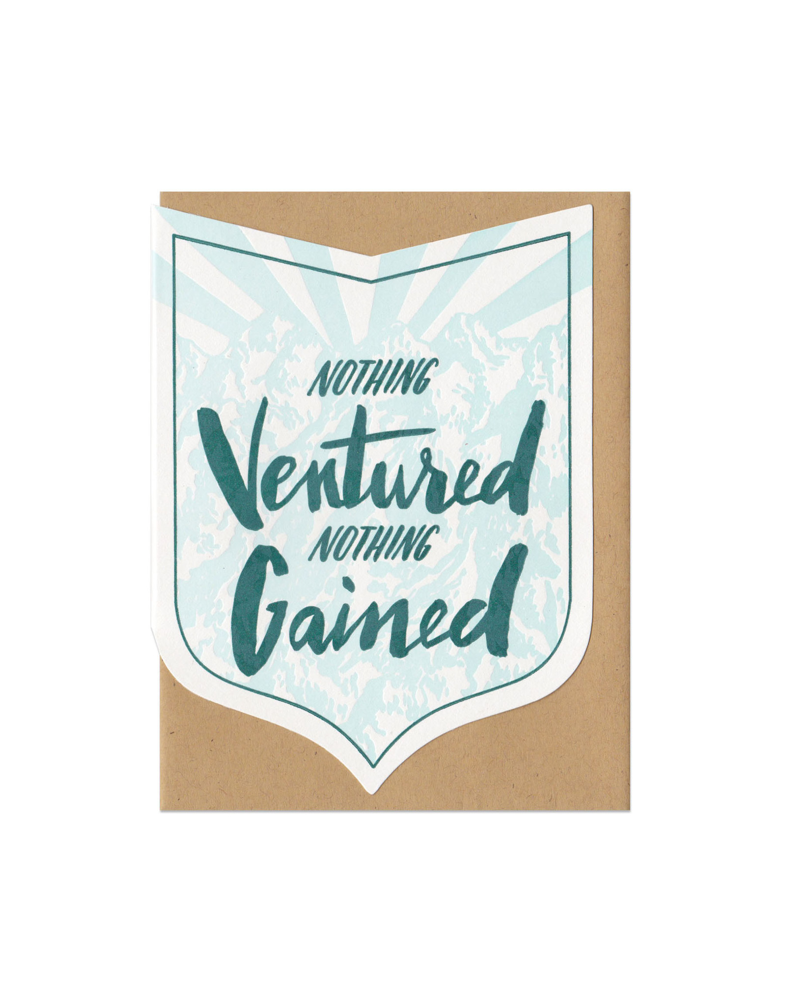 Nothing Ventured Nothing Gained (green) Greeting Card