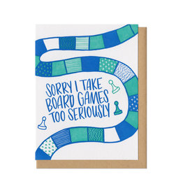 Sorry I Take Board Games Too Seriously (teal) Greeting Card