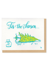 Tis The Season Cat & Tree Greeting Card