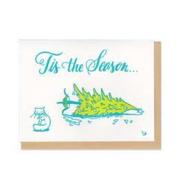 Tis The Season Cat & Tree Greeting Card