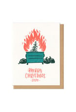 Dumpster Fire Christmas Greeting Card