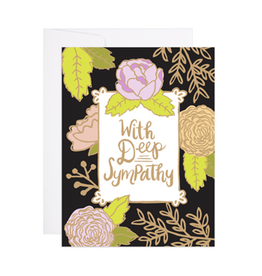 With Deep Sympathy Floral Greeting Card