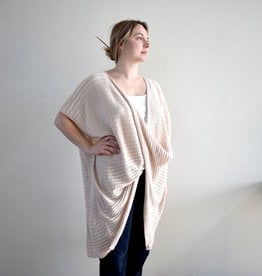 Ribbed Twist Front Poncho