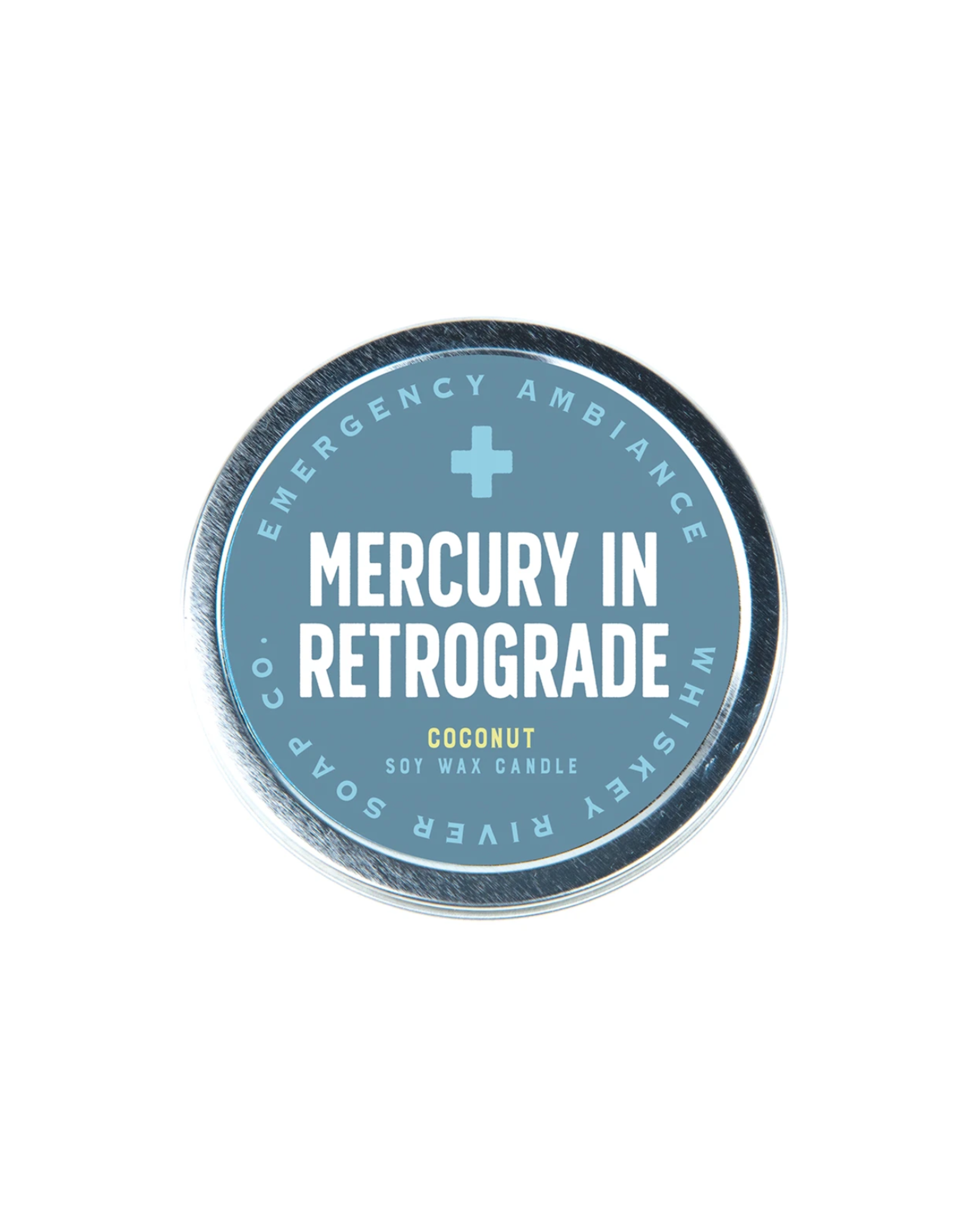 Mercury in Retrograde Tin Candle