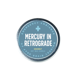 Mercury in Retrograde Tin Candle