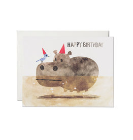 Happy Birthday Bird & Hippo Greeting Card