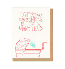 Lighter Than A Bag Of Onions (red) Greeting Card