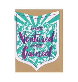 Nothing Ventured Nothing Gained (Teal & Purple) Greeting Card