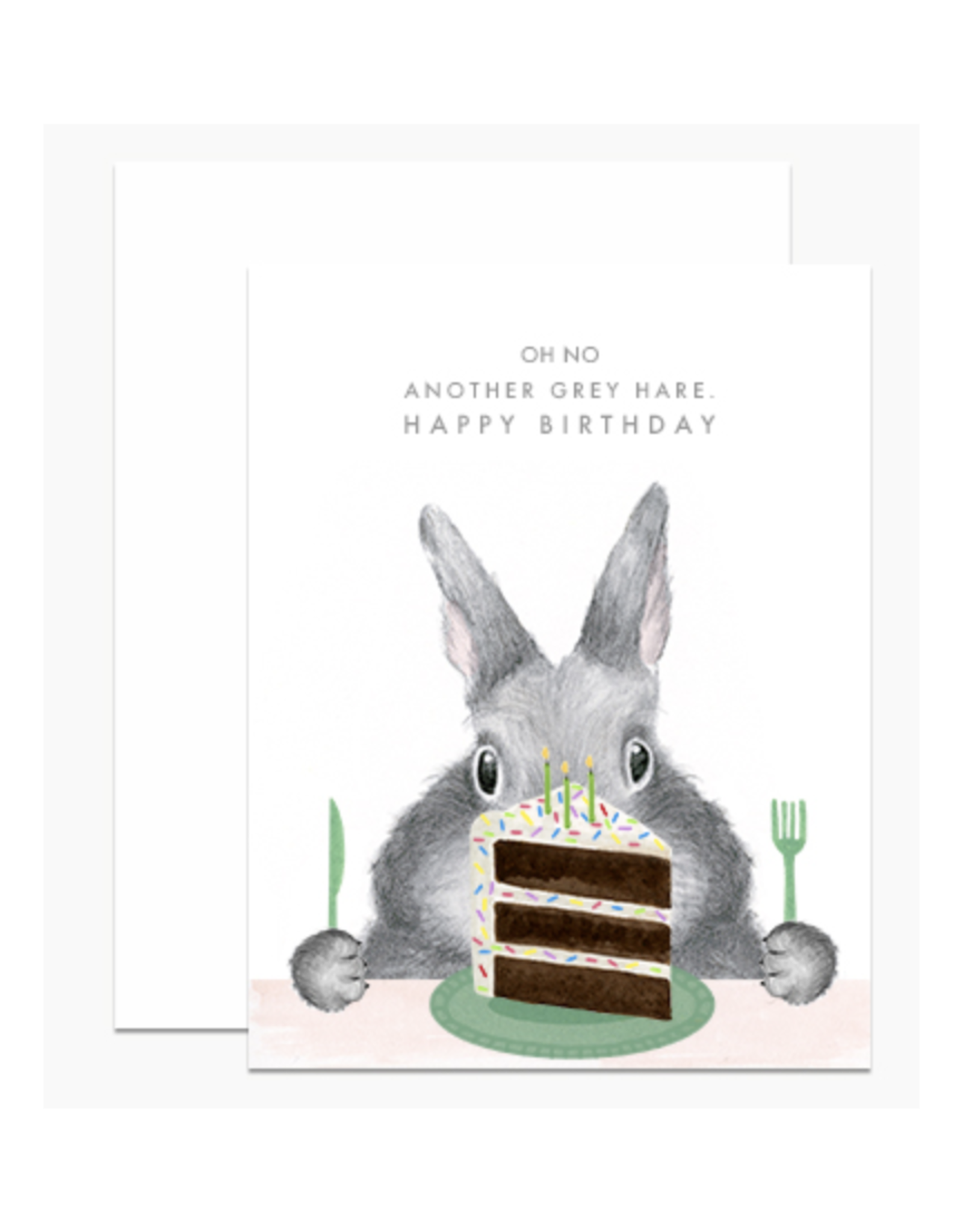 Another Grey Hare Birthday Greeting Card