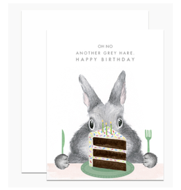 Another Grey Hare Birthday Greeting Card