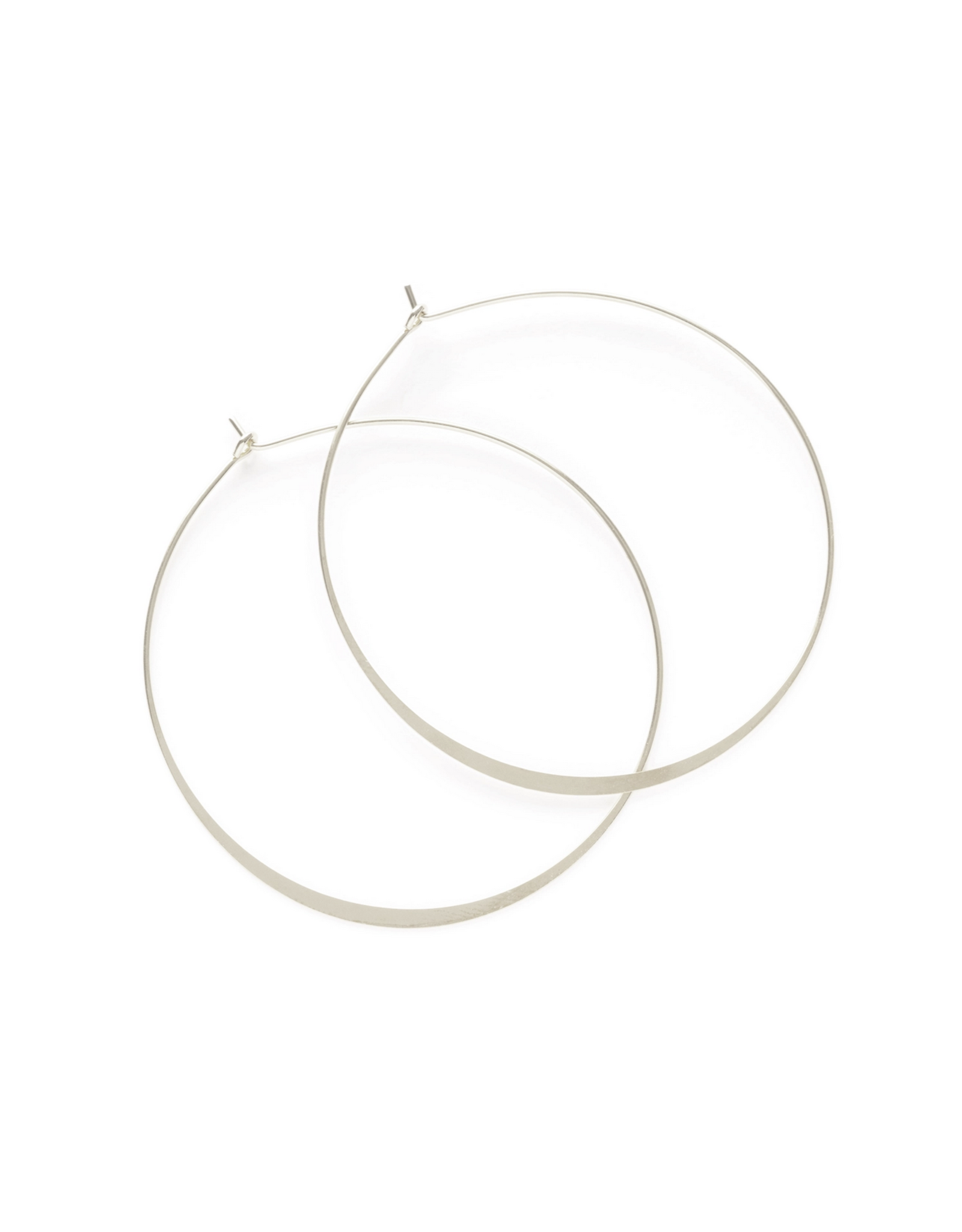 2" Round Hoop Earrings - Silver