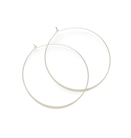 2" Round Hoop Earrings - Silver
