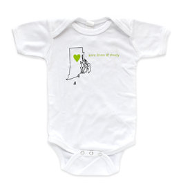 Love from Lil' Rhody Onesie - (Green Heart)