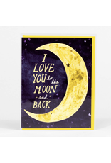 To the Moon and Back Crescent Greeting Card