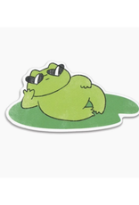 Cool Frog Lily Vinyl Sticker
