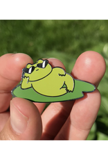 Cool Frog Lily Enamel Pin