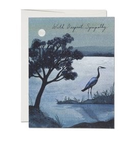 Blue Heron With Sympathy Greeting Card