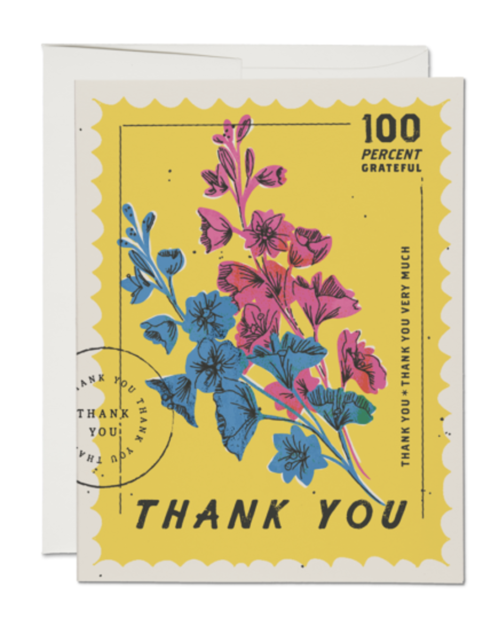 100 Percent Grateful Stamp Greeting Card