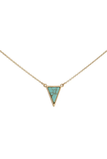 Gold Turquoise Triangle Necklace
