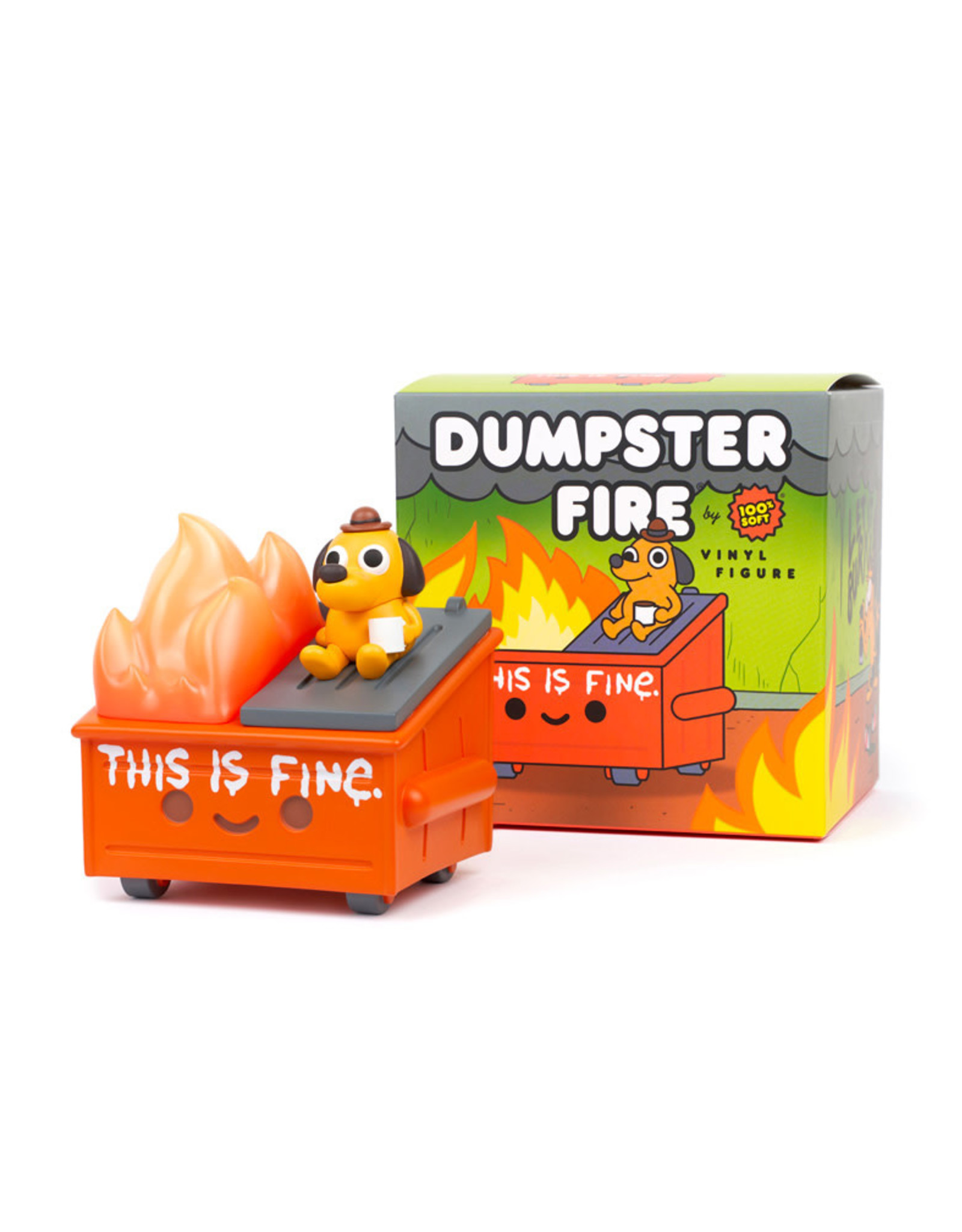 This Is Fine Dumpster Fire Figure