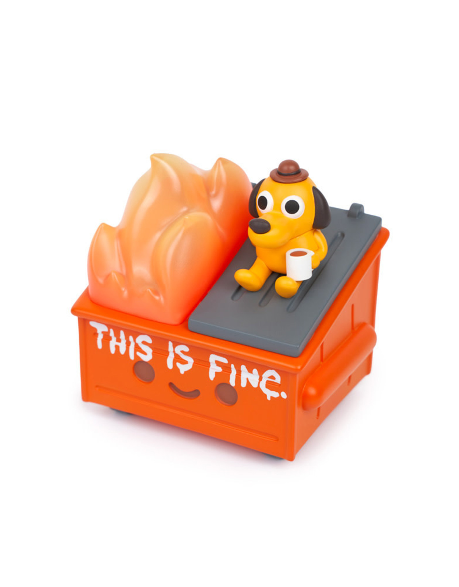 This Is Fine Dumpster Fire Figure