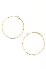 Bamboo Hoop Earrings (Brass)