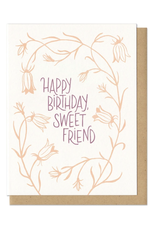 Happy Birthday, Sweet Friend (orange) Greeting Card